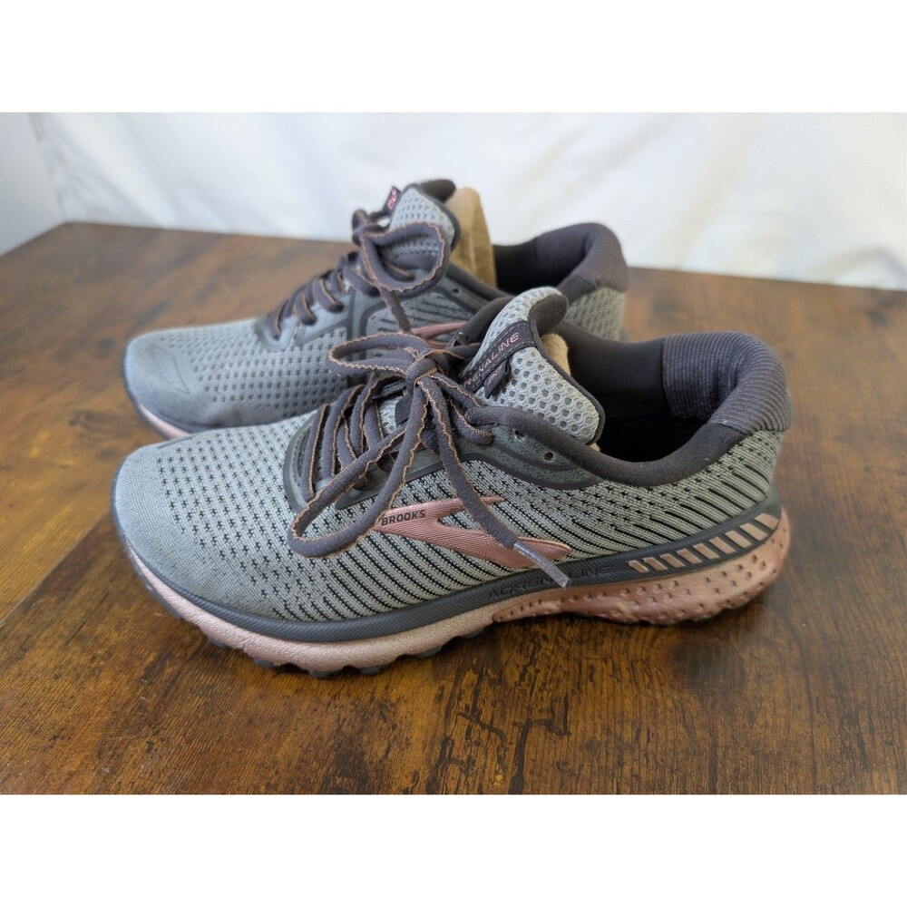 Brooks Adrenaline GTS 20 Women's Running Shoes Size 6.5 B Medium Gray Rose Gold
